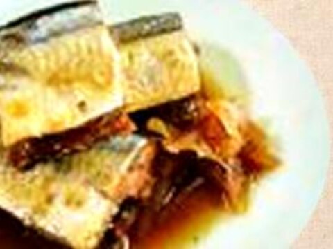 圧力鍋で骨まで柔らかく♪秋刀魚の煮物